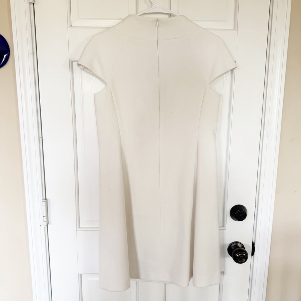 Harper Rose White Mock Neck A-Line Dress Size 6| Chic Minimalist Cap Sleeve - Picture 16 of 16